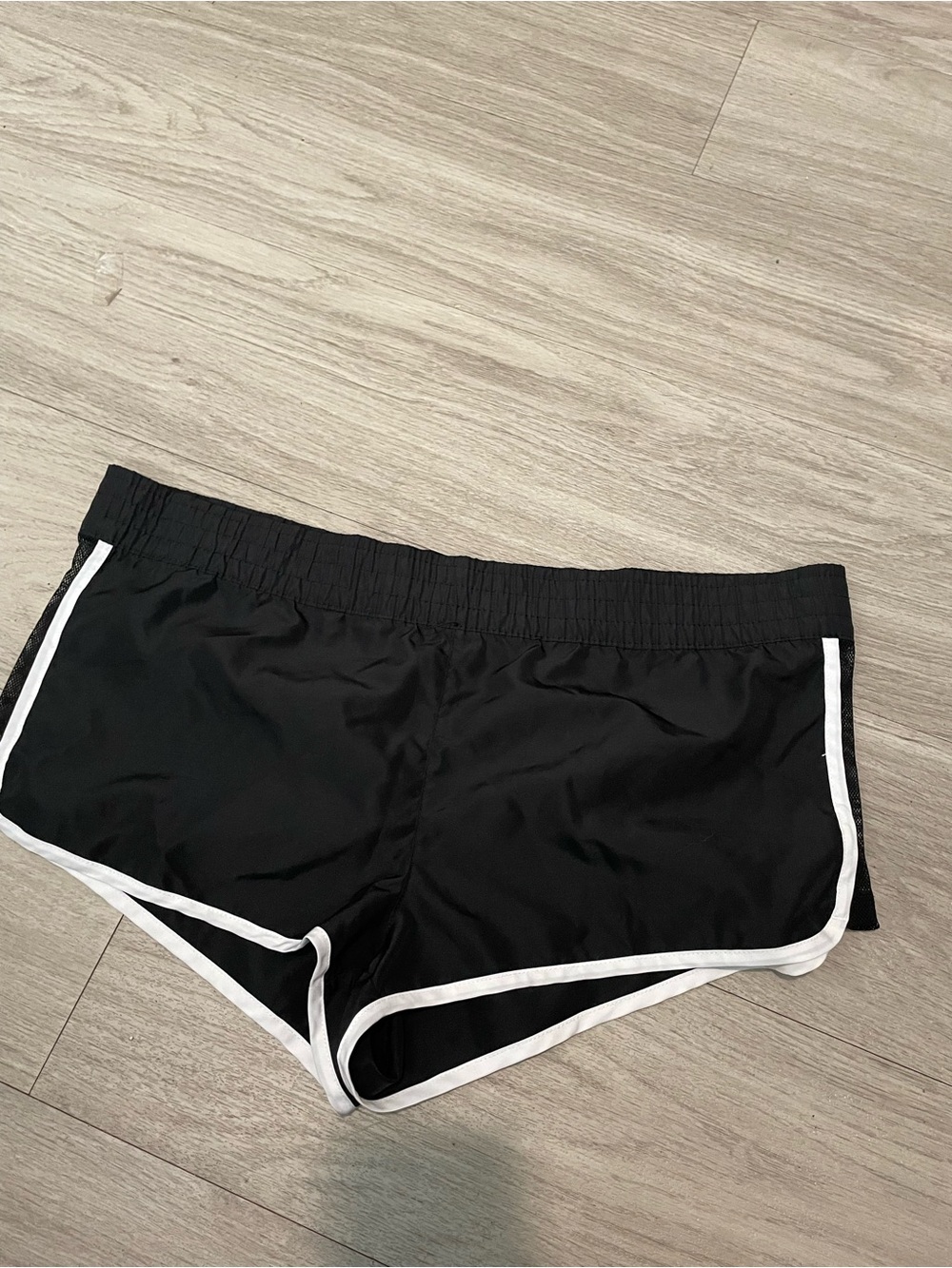 No Boundaries Black Athletic Shorts with White Trim